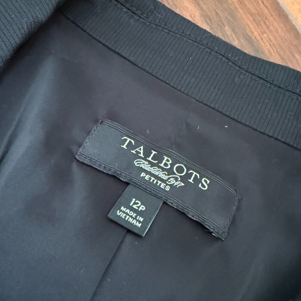 Talbots Womens Black Blazer Size 12 petite - Picture 3 of 6